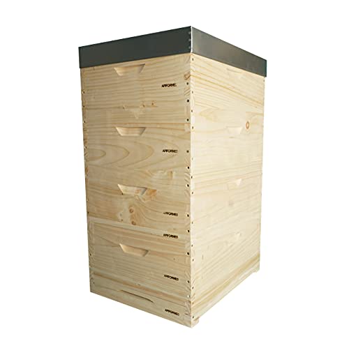 APIFORMES Langstroth 2/3-10 Waben Beute - 4 Zarge 40 Rähmchen Abspergitter Innendeckel Blechdach Imkerei Imkereibedarf Bienen von APIFORMES