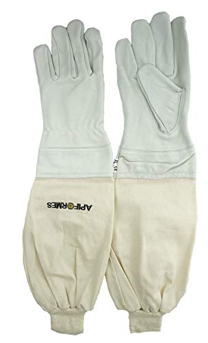APIFORMES Ziegenleder Imker Handschuhe mit Gummi - XXL - leicht Grau | Echtes Leder | Bienen Schtichschutz | Imker | Imkereibedarf | XXL von APIFORMES