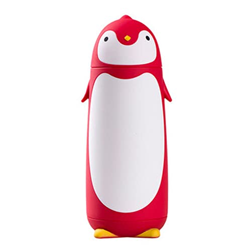 AioTio Edelstahl-Thermobecher in niedlichem Pinguin-Design 280 ml (Rot) von AioTio