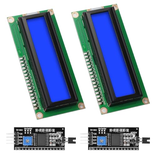 APKLVSR LCD I2C IIC Display Modul,16x2 Zeichen Display Modul mit I2C Schnittstelle kompatibel mit Raspberry Pi/Arduino(blauem Bildschirm) von APKLVSR