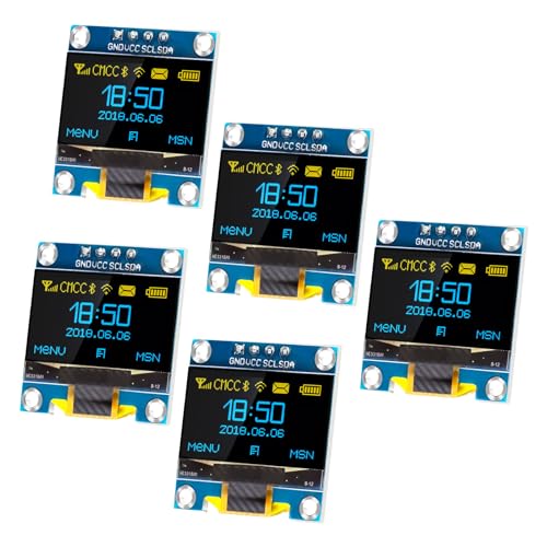 APKLVSR 5PCS 0,96 Zoll OLED Display Modul 128 x 64 Pixel I2C Display Anzeigemodul mit I2C IIC Serielle Selbstleuchtende Kompatibel mit Arduino Raspberry PI (Gelb und Blau) von APKLVSR