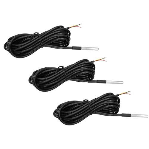 APKLVSR Digitaler Temperatursensor, 3-Meter Wasserdichter Edelstahl Sonde Temperaturfühler,Temperatursensor Kompatibel mit Shelly,für Arduino,Ras-pberry Pi(3 Stück) von APKLVSR