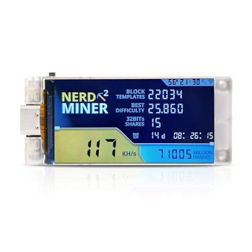 APKLVSR NerdMiner V2 Pro T-Display ESP32-S3 Modul, NerdMiner 78KH/s Bitcoin Solo Lotterie BTC Miner Modul Typ-C, mit 1.9" TFT-Display, V1.6.01 mit WiFi/BLE 5.0 APKLVSR NerdMiner V2 Pro T-Display ESP32-S3 Modul, NerdMiner 78KH/s Bitcoin Solo Lotterie BTC Miner Modul Typ-C, mit 1.9" TFT-Display, V1.6.01 mit WiFi/BLE 5.0 von APKLVSR