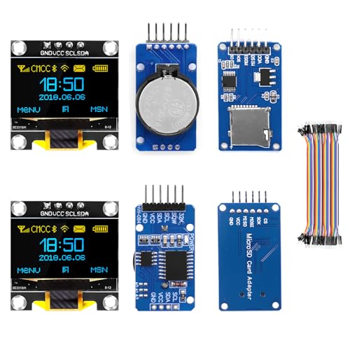 APKLVSR Real-Time Clock RTC Modul AT24C32 IIC+Micro SD Mini TF Card Adapter Reader Driver+0,96 Zoll OLED Display I2C 128 x 64 Pixel Anzeigemodul+20 cm 40-poliger berbrückungsdraht APKLVSR Real-Time Clock RTC Modul AT24C32 IIC+Micro SD Mini TF Card Adapter Reader Driver+0,96 Zoll OLED Display I2C 128 x 64 Pixel Anzeigemodul+20 cm 40-poliger berbrückungsdraht von APKLVSR