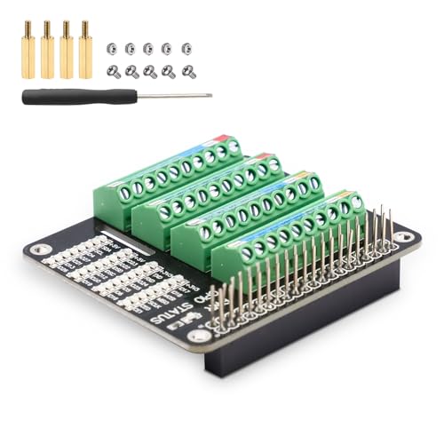 APKLVSR Screw Terminal Block Breakout Board HAT für Raspberry Pi GPIO,Schraubklemmenblock Breakout Board HAT Module mit GPIO Status LED für Raspberry Pi 4B/3B+/3B/Pi Zero APKLVSR Screw Terminal Block Breakout Board HAT für Raspberry Pi GPIO,Schraubklemmenblock Breakout Board HAT Module mit GPIO Status LED für Raspberry Pi 4B/3B+/3B/Pi Zero von APKLVSR