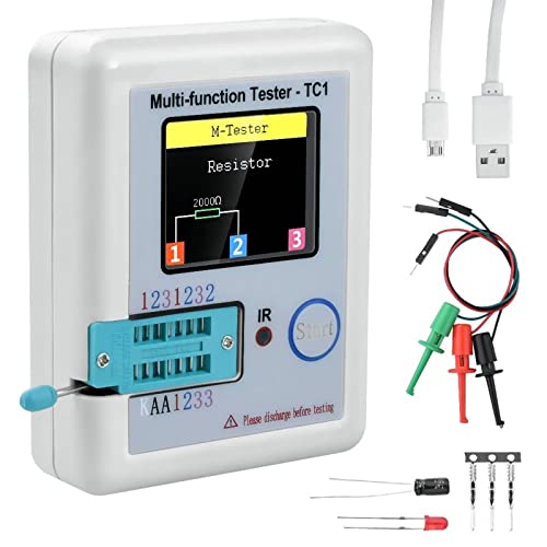 Transistor Tester Multifunktionale APKLVSR LCR-TC1 TFT Backlight Transistor, LCR ESR Pocketable Farbige Grafikanzeige für Diode Triode Kondensator Widerstand Transistor, 1.8 Zoll von APKLVSR
