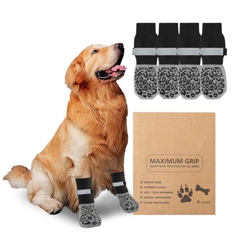 APKOL 2 Paar Doppelseitige Hundesocken Pfotenschutz Anti-Rutsch,Hundestoppersocken mit verstellbaren Riemen-Traktionskontrolle für Hartholzböden im Innenbereich, Hundeschuhe Pfotenschutz(Schwarz, M) APKOL 2 Paar Doppelseitige Hundesocken Pfotenschutz Anti-Rutsch,Hundestoppersocken mit verstellbaren Riemen-Traktionskontrolle für Hartholzböden im Innenbereich, Hundeschuhe Pfotenschutz(Schwarz, M) von APKOL