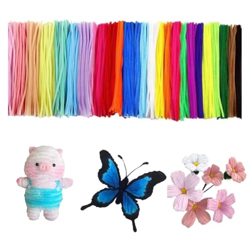 APKOL 300 Stück Pfeifenputzer zum Basteln, 27 Farben Pfeifenreiniger zum Basteln, 30cm Chenilledraht, Bastel, Pfeifenreiniger Chenilledraht Pfeiffendraht für Kreative DIY-Projekte und Basteldeko von APKOL