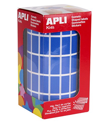 APLI 4884 – Rolle mit rechteckigen Aufklebern – 20 x 10 mm – Farbe: blau von APLI Kids