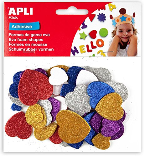 Apli Beutel von 50 Herzen aus Schaum mit Glitter Aufkleber Apli Beutel von 50 Herzen aus Schaum mit Glitter Aufkleber von APLI Kids