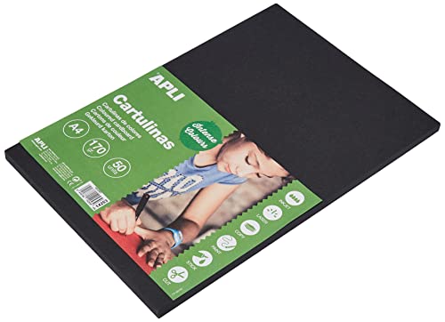 Apli 014253 Kartonbögen, 210 x 297 mm, Schwarz, 50 Blatt Apli 014253 Kartonbögen, 210 x 297 mm, Schwarz, 50 Blatt von APLI