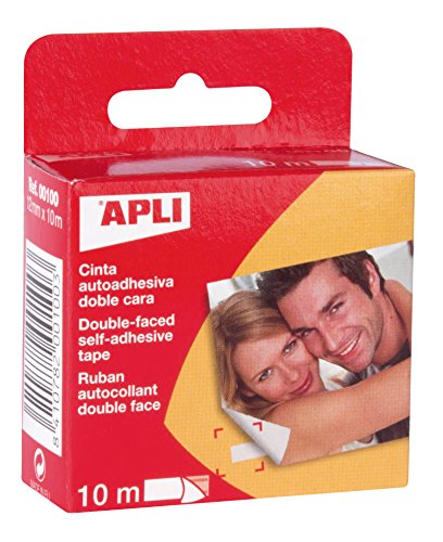 APLI 00100 Doppelseitiges Klebeband 12 mm x 10 m von APLI