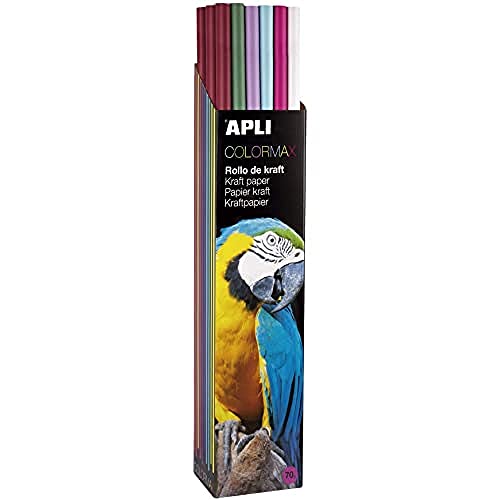 APLI 16886 Kraftpapier, verschiedene Farben, 1 x 3 m, 30 Stück von APLI