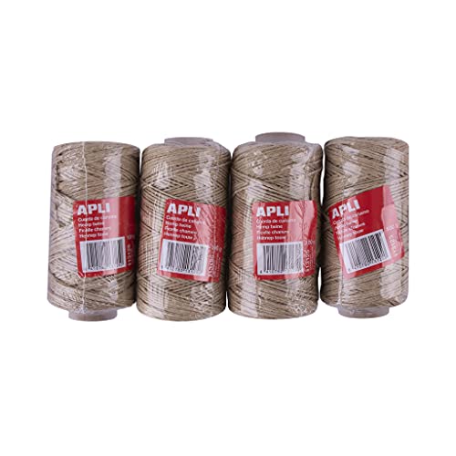 APLI 18962 - Pack 4 Spulen Hanfseil - 100 g / 80 m pro Spule von APLI