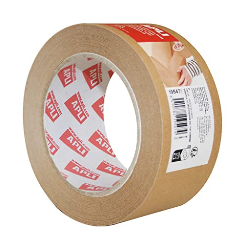 APLI 19547 Kraftpapier-Klebeband zum Verpacken von Paketen oder Kartons, braunes Klebeband, umweltfreundlich, 48 mm x 50 m von APLI