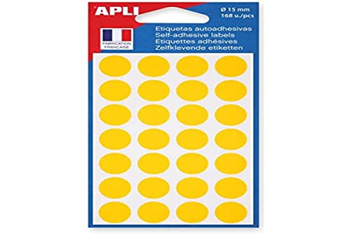 agipa 111844 Markierungspunkte, Durchmesser: 15 mm, rund, gelb von APLI