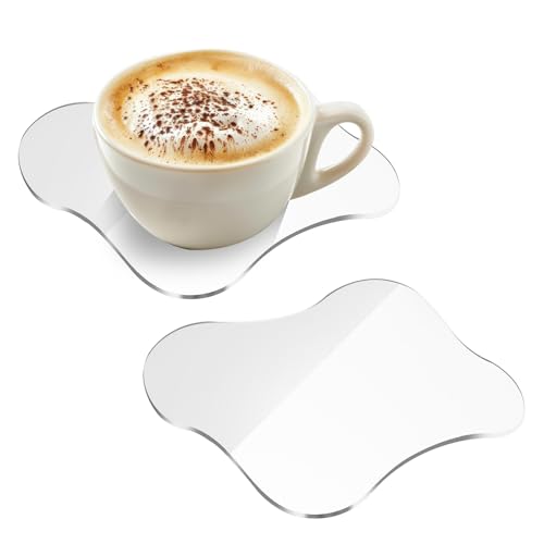 Acryl Unregelmäßige Untersetzer, APLZGMG 2 Stück Acryl Untersetzer, Transparente Untersetzer für Schreibtisch, Acryl Schreibtisch Untersetzer, Kaffeetassenunterlage Tischdekoration für Büro Esstisch von APLZGMG