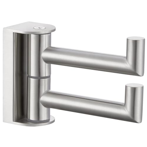 APLusee Doppelter drehbarer Handtuchhaken aus gebürstetem Nickel, 304 Edelstahl, zusammenklappbar, mit mehreren 2 drehbaren Armen, Wandmontage APLusee Doppelter drehbarer Handtuchhaken aus gebürstetem Nickel, 304 Edelstahl, zusammenklappbar, mit mehreren 2 drehbaren Armen, Wandmontage von APLusee
