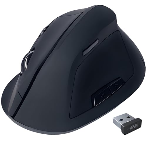 APM Ergonomische Kabellose Maus, 2,4 GHz, mit USB-Empfänger, einstellbare DPI 800/1200/1600, 6 Tasten, Batterie enthalten, kompatibel mit PC, Mac und Laptop, 571173 APM Ergonomische Kabellose Maus, 2,4 GHz, mit USB-Empfänger, einstellbare DPI 800/1200/1600, 6 Tasten, Batterie enthalten, kompatibel mit PC, Mac und Laptop, 571173 von APM