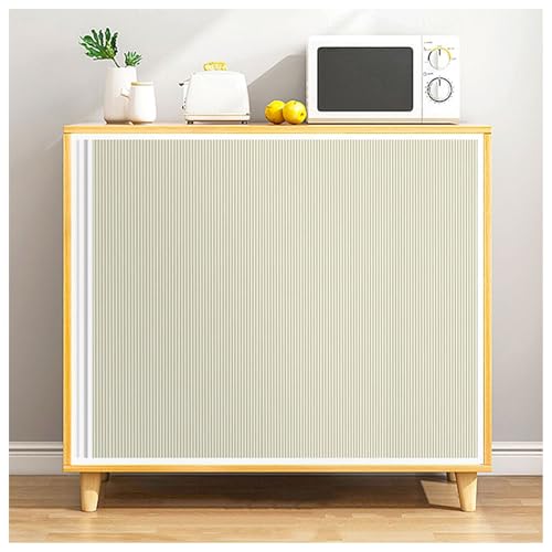 APMOE Akkordeon Schrankvorhang, Plissiert Schiebegardinen Wasser Staubdicht Schrank Vorhang für Offenes Regal, Innenschrank Schiebevorhänge für Schlafzimmer/Zimmer/Wohnzimmer(Beige,90x40cm) von APMOE
