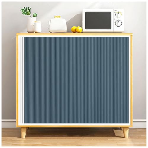 APMOE Akkordeon Schrankvorhang, Plissiert Schiebegardinen Wasser Staubdicht Schrank Vorhang für Offenes Regal, Innenschrank Schiebevorhänge für Schlafzimmer/Zimmer/Wohnzimmer(Dark Blue,60x140cm) von APMOE