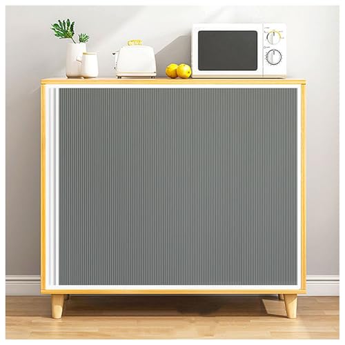 APMOE Akkordeon Schrankvorhang, Plissiert Schiebegardinen Wasser Staubdicht Schrank Vorhang für Offenes Regal, Innenschrank Schiebevorhänge für Schlafzimmer/Zimmer/Wohnzimmer(Dark Gray,100x60cm) von APMOE