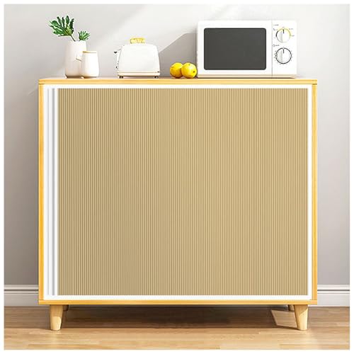 APMOE Akkordeon Schrankvorhang, Plissiert Schiebegardinen Wasser Staubdicht Schrank Vorhang für Offenes Regal, Innenschrank Schiebevorhänge für Schlafzimmer/Zimmer/Wohnzimmer(Khaki,80x110cm) von APMOE