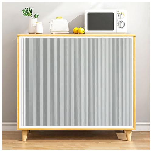 APMOE Akkordeon Schrankvorhang, Plissiert Schiebegardinen Wasser Staubdicht Schrank Vorhang für Offenes Regal, Innenschrank Schiebevorhänge für Schlafzimmer/Zimmer/Wohnzimmer(Light Gray,90x70cm) von APMOE