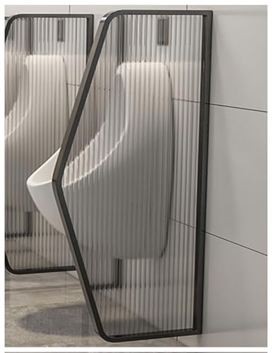 APMOE Schamwand Pissoir Urinalwand WC Sichtschutz, Wc Urinal Trennwand für Schulen Einkaufszentren Öffentliche Orte, Urinaltrennwand mit Edelstahlrahmen/Hartglas(40×120Cm)(B) von APMOE