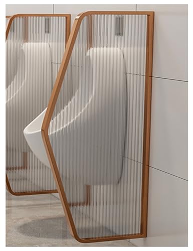 APMOE Schamwand Pissoir Urinalwand WC Sichtschutz, Wc Urinal Trennwand für Schulen Einkaufszentren Öffentliche Orte, Urinaltrennwand mit Edelstahlrahmen/Hartglas(40×120Cm)(D) von APMOE