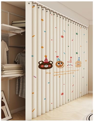 APMOE Schrankvorhang Zum Schieben, Staubdichter Vorhang für Regale, Vorhang Küchenschrank Selbstklebend, Faltbarer Unterschrankvorhang für Küche/Offenes Regal Anpassbar(C,Track W180cm/Curtain H200cm) APMOE Schrankvorhang Zum Schieben, Staubdichter Vorhang für Regale, Vorhang Küchenschrank Selbstklebend, Faltbarer Unterschrankvorhang für Küche/Offenes Regal Anpassbar(C,Track W180cm/Curtain H200cm) von APMOE