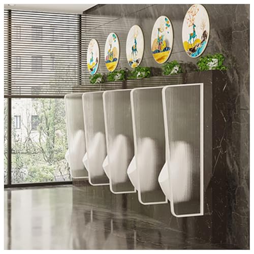 APMOE Toilettentrennwände, WC Urinal Trennwand mit Gehärtetem Glas/Edelstahlrahmen Wandmontage Männer Urinal Trennwand für Schulen/Bars/Öffentliche(E) von APMOE