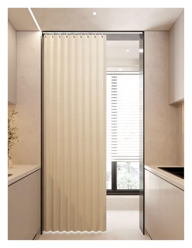 APMOE Türvorhang mit Gleitschienenm, Verdunkelungsvorhänge Gefalteter Faltbarer Unsichtbarer Magnetischer, Staubdichter Vorhang für Regale Türen und Schränke Raumteiler(A,Track W150cm/Curtain H240cm) APMOE Türvorhang mit Gleitschienenm, Verdunkelungsvorhänge Gefalteter Faltbarer Unsichtbarer Magnetischer, Staubdichter Vorhang für Regale Türen und Schränke Raumteiler(A,Track W150cm/Curtain H240cm) von APMOE