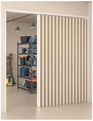 APMOE Türvorhang mit Mit Spur, Gefalteter Faltbarer Unsichtbarer Türvorhänge Kein Bohren Erforderlich, Magnetischer Türvorhang für Schlafzimmer und Wohnzimmer(B,Track W80cm/Curtain H240cm) von APMOE