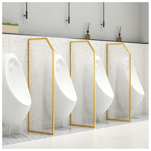 APMOE Urinal Toiletten Trennwand- Bodenstehende Installation, WC Sichtschutz mit Edelstahlrahmen/Hartglas, Pissoir Urinalwand für Männer für Schulen/Kindergärten/Öffentliche Orte(B) von APMOE