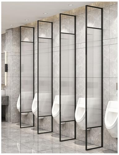 APMOE Urinal Trennwand, Wand-Urinal-Sieb Durchscheinend, WC Urinal Trennwand mit Edelstahlrahmen/Hartglas, Schamwand Pissoir Urinalwand für Schulen Einkaufszentren Öffentliche Büros(B) von APMOE