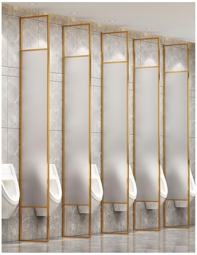 APMOE Urinal Trennwand, Wand-Urinal-Sieb Durchscheinend, WC Urinal Trennwand mit Edelstahlrahmen/Hartglas, Schamwand Pissoir Urinalwand für Schulen Einkaufszentren Öffentliche Büros(E) von APMOE