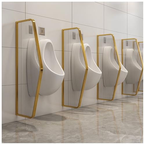 APMOE Urinal Trennwand- Wandmontage Schamwand WC Sichtschutz, Urinalwand WC Sichtschutz mit Edelstahlrahmen, Toiletten Trennwand für Schulen/Kindergärten/Öffentliche Orte(A) von APMOE