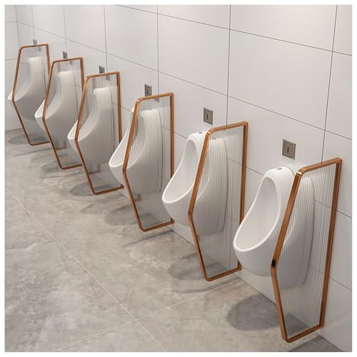 APMOE Urinal Trennwand- Wandmontage Schamwand WC Sichtschutz, Urinalwand WC Sichtschutz mit Edelstahlrahmen, Toiletten Trennwand für Schulen/Kindergärten/Öffentliche Orte(D) von APMOE