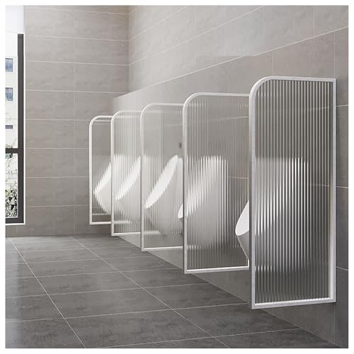 APMOE Urinal-Trennwand Wandmontage Schamwand für Toiletten, Männer WC Urinal Trennwand mit Edelstahlrahmen/Hartglas, Urinal Trennwand Toilettenabtrennung für Öffentliche Orte(D) von APMOE