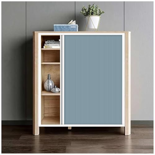 APMOE Wabenplissee Schrankvorhang Zum Schieben Push-Pull Regal/Schrank Vorhang Unsichtbar Privatsphäre Gardine Ohne Bohren, Schrankvorhänge für Küche/Kleiderschrank/Bücherregal(Light Blue,90x120cm) von APMOE