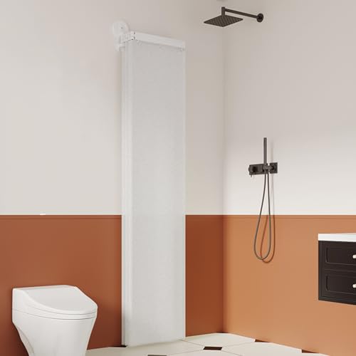 Faltbarer Duschvorhangstange L/U Form Ecke Ohne Bohren mit Transparenter Duschvorhang Wasserdicht Schimmelresistent und Doppelsaugnapf, Einstellbarer Winkel(172 cm/67.7 in) von APMOE