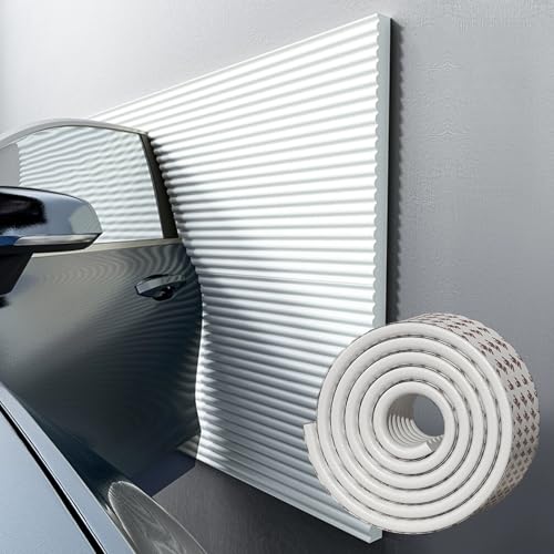 Garagen Wandschutz - 20 cm Breit Wandschutz Garage Selbstklebend für Auto Türkantenschutz - 1 cm Dick Wasserabweisend Anti-Kollision und Anti-Reibung für Auto und Garagenwand(Weiß,500 cm x 20 cm) von APMOE
