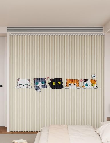 Kleiderschrank Sichtschutzvorhang, Staubdichter Schrankvorhang für Regale, Im Akkordeon Kein Bohren, Schrankvorhänge für Küche/Kleiderschrank/Badezimmer/Offenes Regal(C,Track W120cm/Curtain H180cm) Kleiderschrank Sichtschutzvorhang, Staubdichter Schrankvorhang für Regale, Im Akkordeon Kein Bohren, Schrankvorhänge für Küche/Kleiderschrank/Badezimmer/Offenes Regal(C,Track W120cm/Curtain H180cm) von APMOE