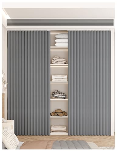 Schrankvorhang Zum Schieben, Schrank Vorhang für Küche, Staubdichter Vorhang für Regal mit Selbstklebend Gleitschiene, Vorhang Unter Dem Waschbecken für Kleiderschrank/Badezimmer/Regale(B,Track W140cm Schrankvorhang Zum Schieben, Schrank Vorhang für Küche, Staubdichter Vorhang für Regal mit Selbstklebend Gleitschiene, Vorhang Unter Dem Waschbecken für Kleiderschrank/Badezimmer/Regale(B,Track W140cm von APMOE