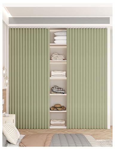 Schrankvorhang Zum Schieben, Schrank Vorhang für Küche, Staubdichter Vorhang für Regal mit Selbstklebend Gleitschiene, Vorhang Unter Dem Waschbecken für Kleiderschrank/Badezimmer/Regale(D,Track W200cm Schrankvorhang Zum Schieben, Schrank Vorhang für Küche, Staubdichter Vorhang für Regal mit Selbstklebend Gleitschiene, Vorhang Unter Dem Waschbecken für Kleiderschrank/Badezimmer/Regale(D,Track W200cm von APMOE