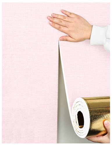 Selbstklebende Tapete - Deckenpaneele Kälteabwehr/Wärmehaltung Innen Wandverkleidung Selbstklebend Isoliertapete, Wall Paper Self Adhesive Wasserdicht/Feuchtigkeitsbeständig(Rosa,3 Rolls) von APMOE