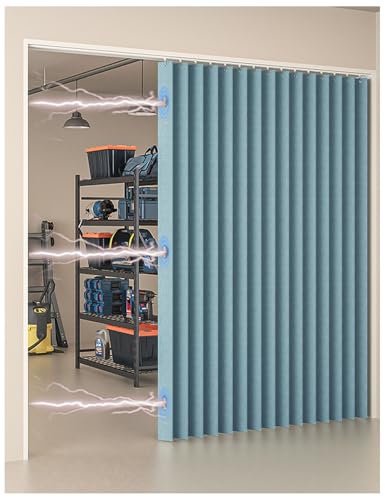 Türvorhang mit Mit Spur, Gefalteter Faltbarer Unsichtbarer Magnetischer Türvorhänge Kein Bohren Erforderlich, Verdunkelungsvorhang für Fenster und Türen zu Hause mit Gleitschienen(A,Track W100cm/Curta von APMOE
