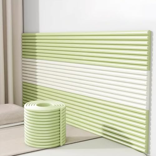 Wandpaneele Gepolstert für Kinderzimmer - 200 cm Wandpolster Selbstklebend, 1 cm Dick Anti-Kollision Wandkissen Bett Kopfteil, Polsterpaneel Wand Wandschutz Bett für Kinder(Grass green,30x200cm) von APMOE