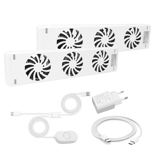 APODESS 2SET Heizkörper Ventilator Heizkörperventilator Geräuscharm 18dB Heizungslüfter Bis zu 30% Energie Einsparen Heizkörperverstärker Energieeffizienter Heizgebläse für Heizungen Konvektor von APODESS